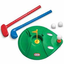 A plastic golf hole